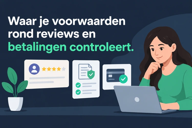 Waar je voorwaarden rond reviews en betalingen controleert